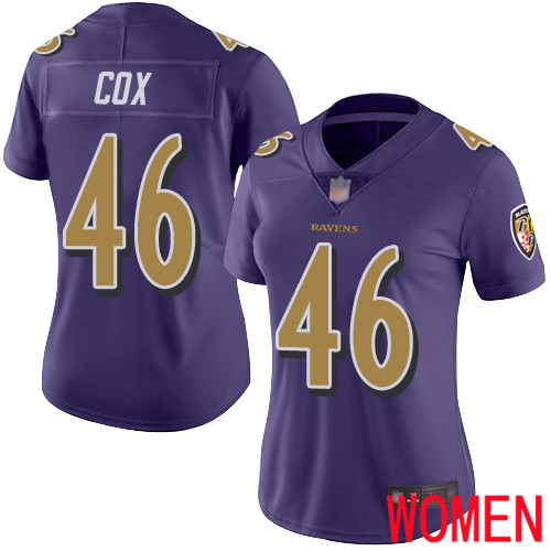 Baltimore Ravens Limited Purple Women Morgan Cox Jersey NFL Football 46 Rush Vapor Untouchable
